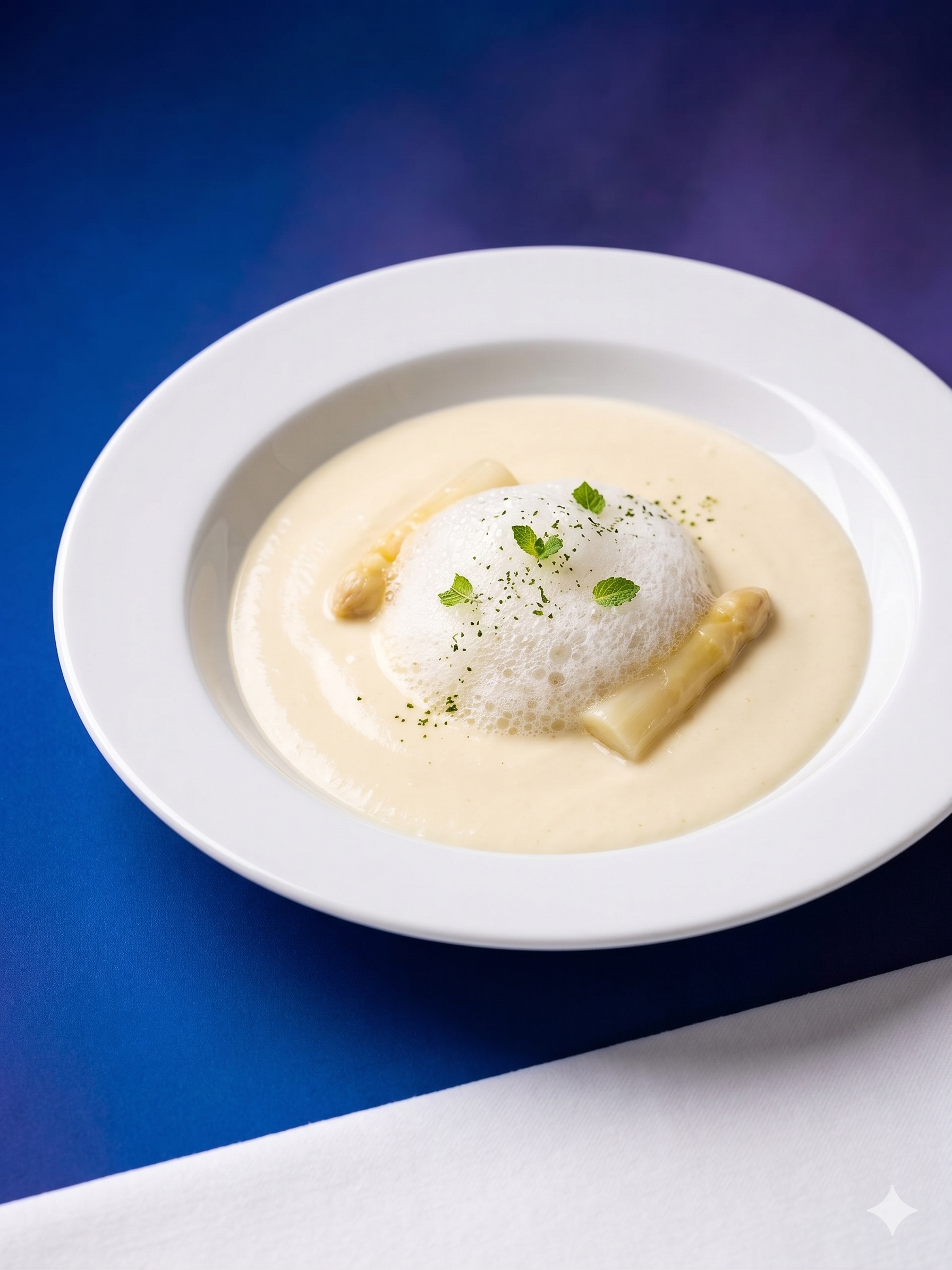 Crema de espárragos y kéfir